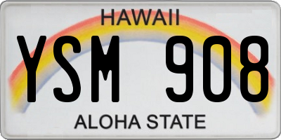 HI license plate YSM908