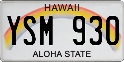 HI license plate YSM930