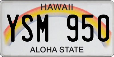 HI license plate YSM950