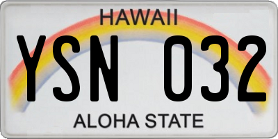 HI license plate YSN032