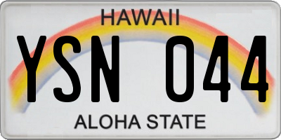 HI license plate YSN044