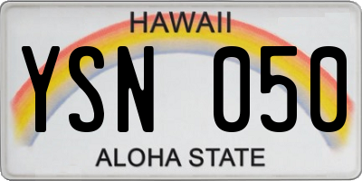 HI license plate YSN050