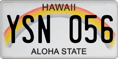 HI license plate YSN056