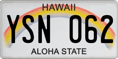 HI license plate YSN062