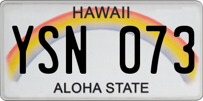 HI license plate YSN073