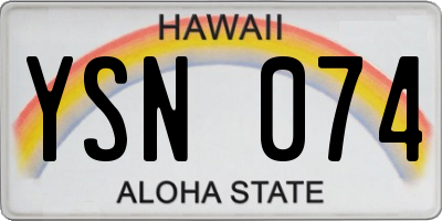 HI license plate YSN074