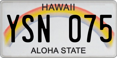 HI license plate YSN075