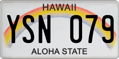 HI license plate YSN079