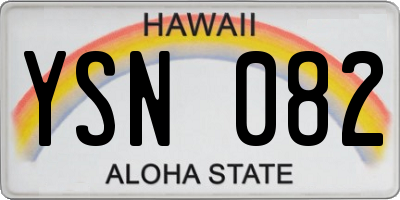 HI license plate YSN082