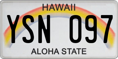 HI license plate YSN097