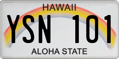 HI license plate YSN101