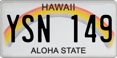 HI license plate YSN149