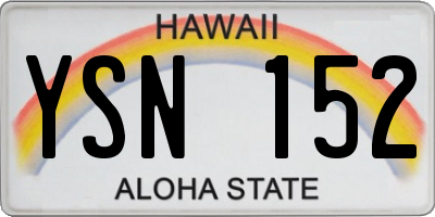 HI license plate YSN152