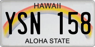 HI license plate YSN158