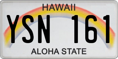 HI license plate YSN161