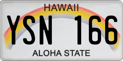 HI license plate YSN166