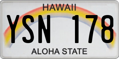 HI license plate YSN178