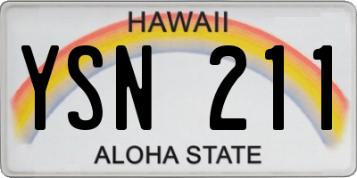 HI license plate YSN211