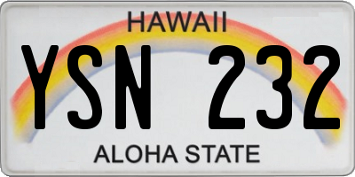HI license plate YSN232