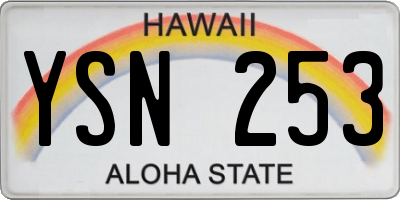 HI license plate YSN253