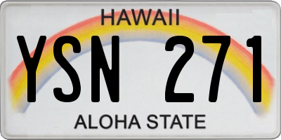 HI license plate YSN271