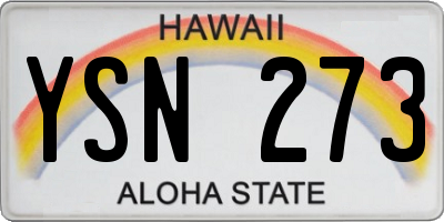 HI license plate YSN273