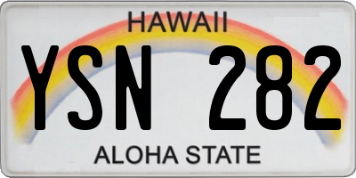 HI license plate YSN282