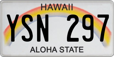 HI license plate YSN297