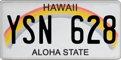 HI license plate YSN628