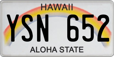 HI license plate YSN652