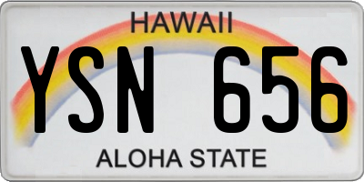 HI license plate YSN656