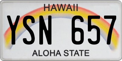 HI license plate YSN657