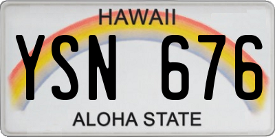 HI license plate YSN676