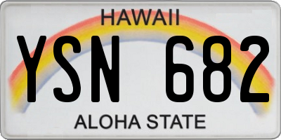 HI license plate YSN682