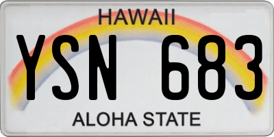 HI license plate YSN683