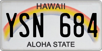 HI license plate YSN684