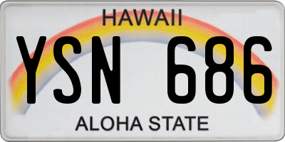 HI license plate YSN686