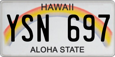 HI license plate YSN697