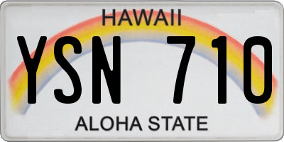HI license plate YSN710