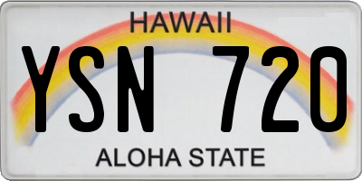 HI license plate YSN720