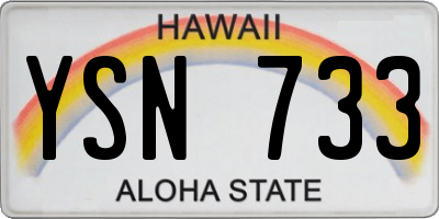 HI license plate YSN733