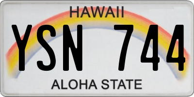 HI license plate YSN744