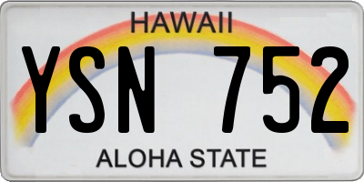 HI license plate YSN752
