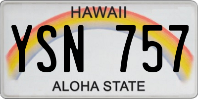 HI license plate YSN757