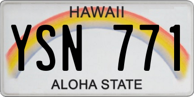 HI license plate YSN771