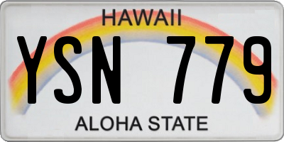 HI license plate YSN779