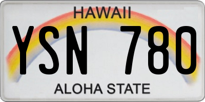 HI license plate YSN780