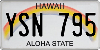 HI license plate YSN795