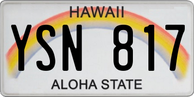 HI license plate YSN817