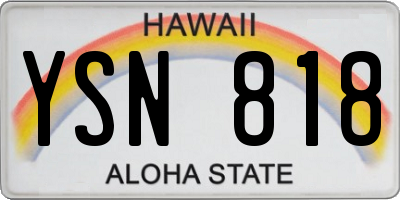 HI license plate YSN818